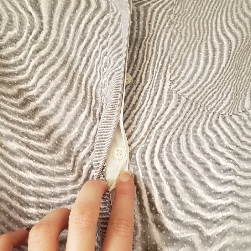 Grey polka dot button down - Picture 8 of 9